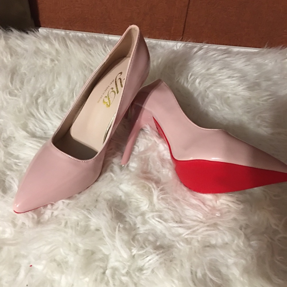 Blush color heels (Red Bottom Inspired)